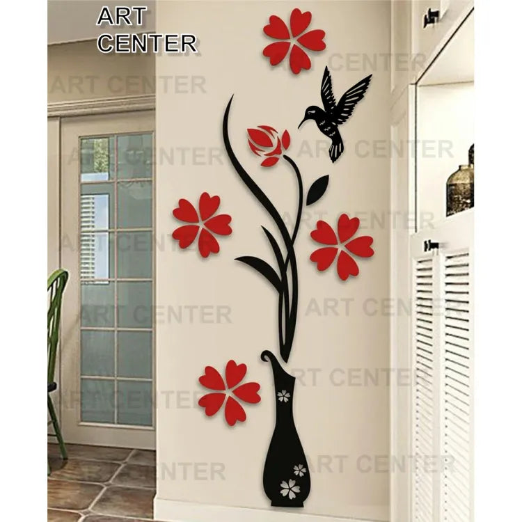 Vase in Red & Black color-Wall decoration